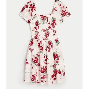 Hollister Floral Red and White Dress